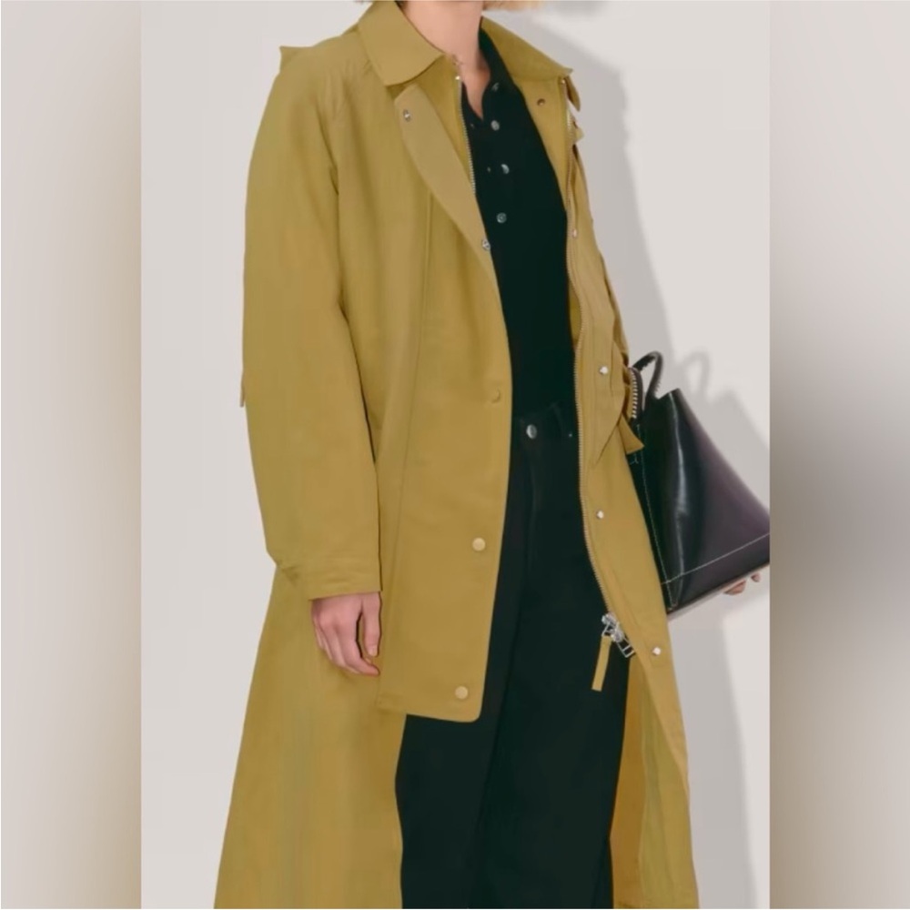 Everlane Oversized Anorak Trench Coat Women's Hooded Long - Fennel Seed, NWT - Picture 3 of 8